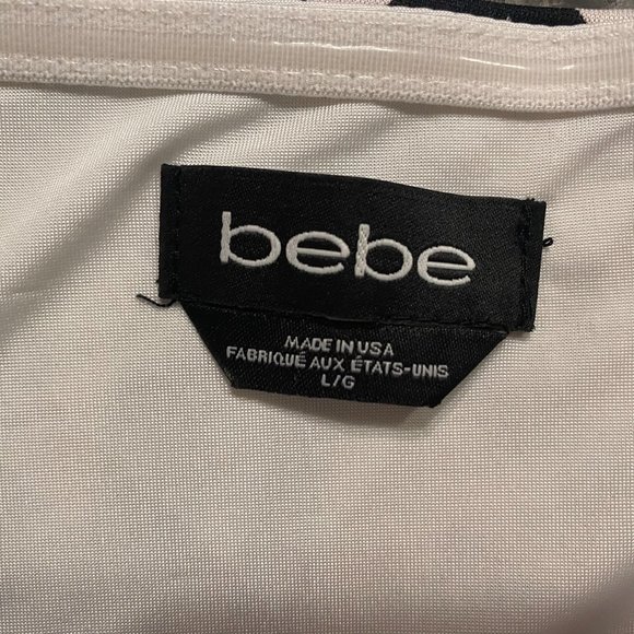 bebe Black and White Zigzag Midi Dress - Picture 7 of 9